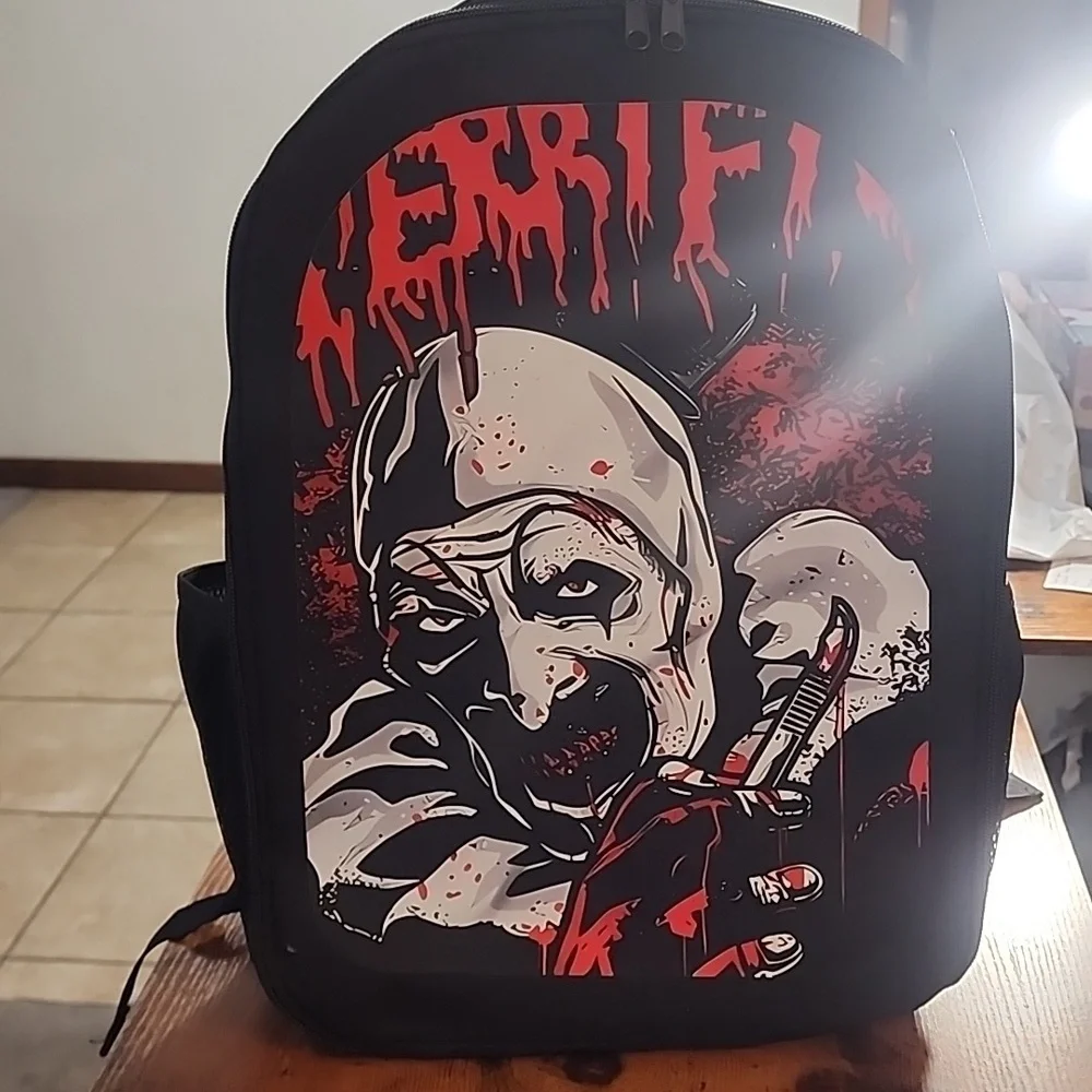 FIRM PRICE Terrifier Art the Clown Backpack, Black And Red Size In Pictures